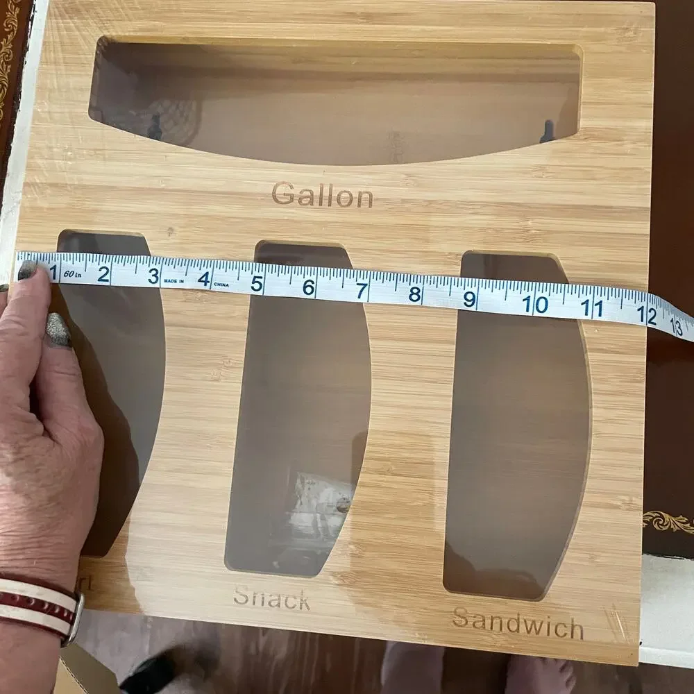 NWOT Bamboo Ziplock Bag Storage Organizer